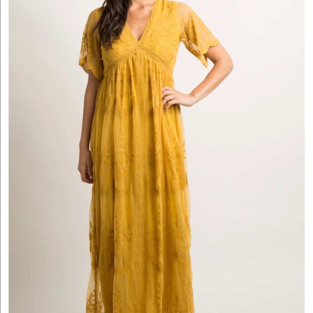 Pinkblush mustard maxi dress